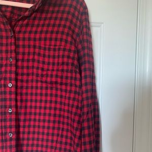 J. Crew L red and black flannel